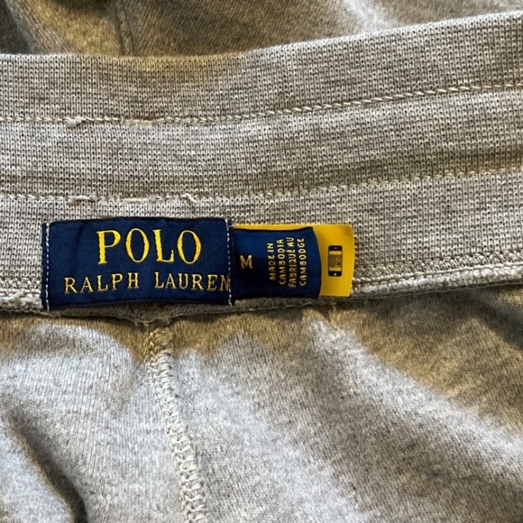 Polo Ralph Lauren Sweat Shorts Men's M Gray Pony Pockets Drawstring - Picture 5 of 9